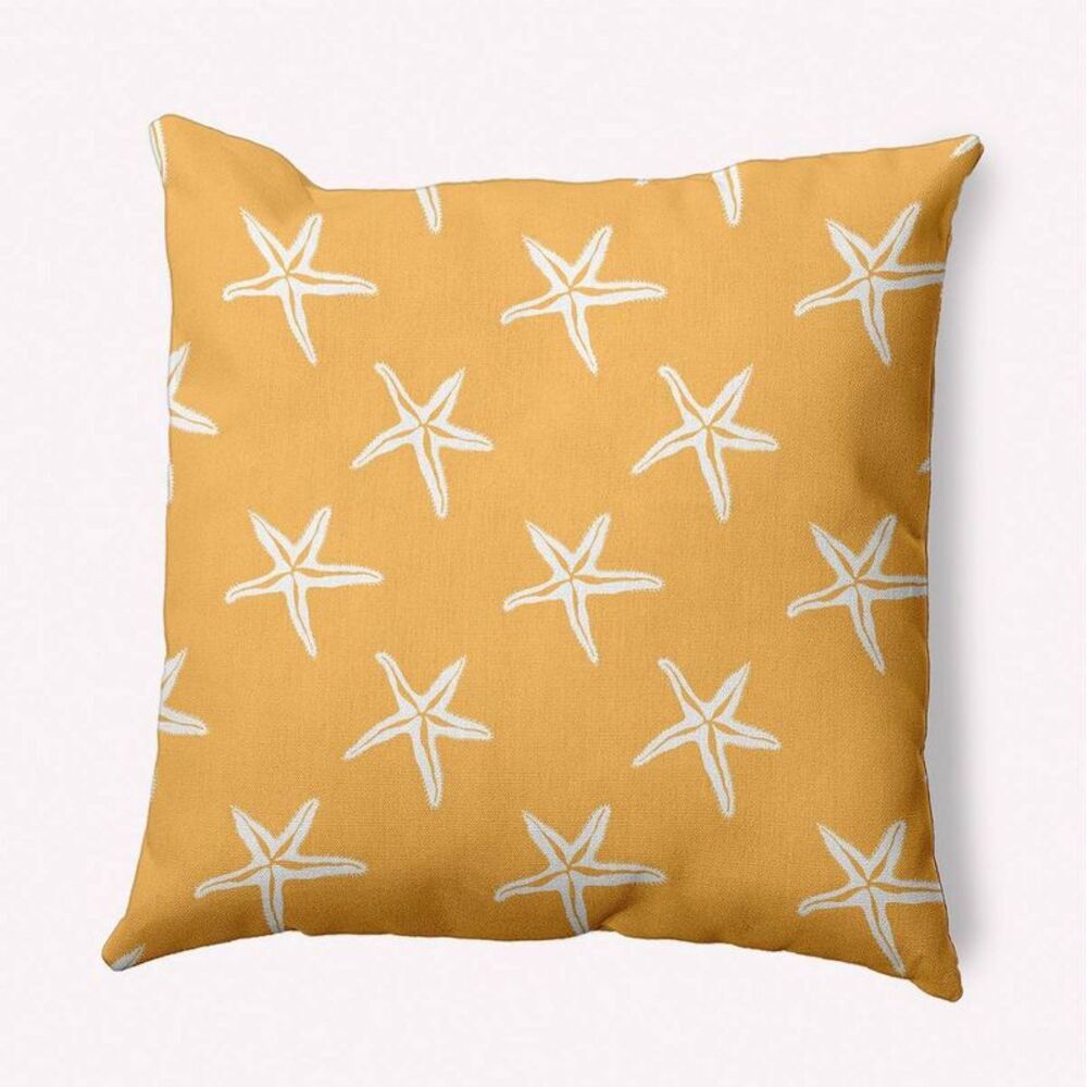 16"x16" Coastal Starfish Beach Square Decorative Throw Pillow - Yellow